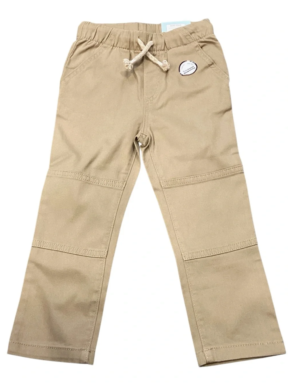 Okie Dokie Toddler Boys 3T Skinny Twill Chino Pants‎ Warm Oak Drawstring NEW